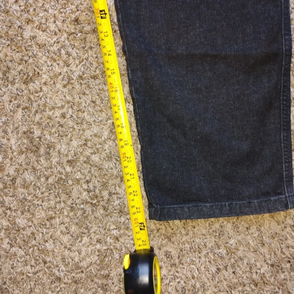 NEW Liz Claiborne Black Stretch Denim Pants 12P Mid-Rise Utility Style